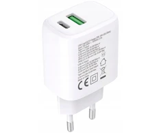 Techly Įkroviklis jungiama į tinklą GaN USB-C 20W PD i USB-A 18W QC