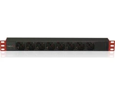 TECHLY Multi-Socket 8 lizdai stovui 19 colių C14 kištukas 1U 250V/16A 2m
