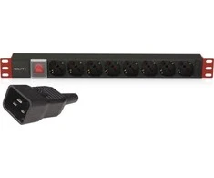 TECHLY Rack 19 colių PDU 8 išėjimai su jungikliu ir su C20 kištuku 3m
