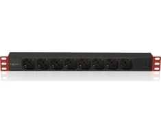 TECHLY Multi-Socket 8 lizdai stovui 19 colių C14 kištukas 1U 250V/16A 2m