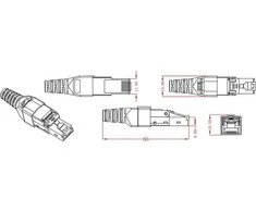 TECHLY STP Cat.6A RJ45 modulinis kištukas be įrankių