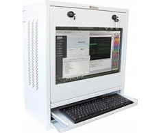 TECHLY PC LCD monitorius 22colių ir klaviatūros saugos spintelė Baltas