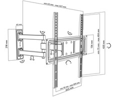 Techly Televizoriaus sieninis laikiklis 32–55 colių LED/LCD, pasukamas, pakreipiamas, 35 kg