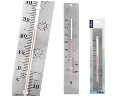 Tectake Orion Stalinis termometras 28 cm - Nerūdijančio plieno, Išorės ir vidaus temperatūros matavimui