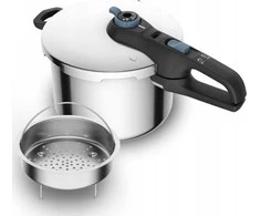 Greitpuodis TEFAL SECURE TRENDY 6L + nerūdijančio plieno krepšelis