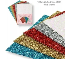 Teka A4 formato lygaus kartono 3D blizgučiai 5 spalvos
