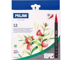 Teka markeriai Akvarelė 12 spalvų MILAN