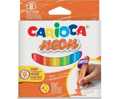 Teka Maxi neoninės vaško kreidelės 8 spalvų CARIOCA