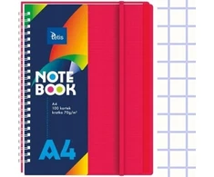 Teka Notebook A4/100K tinklelis PP raudona