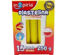 Teka Plastelina Geltona Komplet 15 Lasek Szkolna Plastyczna 250g Inspiria 9844