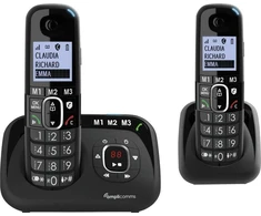 Telefonas stacionarus Amplicomms BigTel 1582 Duo w systemie DECT Nazwa i identyfikacja dzwoniącego Juodas (ATL1423358)