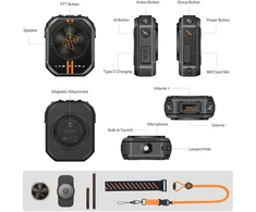 Telefonas UleFone Walkie-talkie RugOne Xlink 7 4G (Sports Juodas) (RO-Xlink/BK)