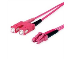 TELEGRTNER adapterio kabelis FO duplex, 1x LC Duplex, 1x SC Duplex G50/125 OM4, violetinis, 2 m