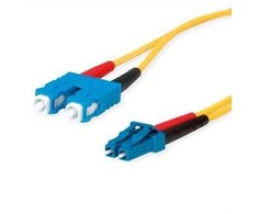 TELEGRTNER FO Duplex adapterio kabeliai 2x E9/125 OS2, 1x SC Duplex - 1x LC Duplex, geltoni, 2 m