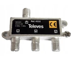 Televes 98cc 3 juostų skirstytuvas 5-1000MHz "F" 6dB - RTV002864