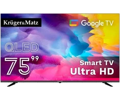 Kruger &amp; Matz „KrugerMatz“ 75 colių QLED UHD išmanusis DVB-T2/S2 H.265 Hevc televizorius