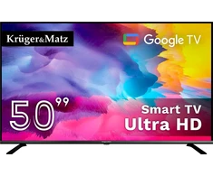 Televizorius Kruger &amp; Matz 50" UHD Google TV 5.0 DVB-T2/T/C H.265 HEVC