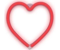 Neoninė LED šviesa HEART raudona šikšnosparnis + USB FLNE07 Forever Light