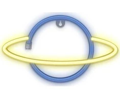 Neoninė LED lemputė SATURN geltona mėlyna Šikšnosparnis + USB FLNE11 Forever Light