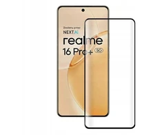 5D grūdintas stiklas su visiškai klijais – skirtas REALME 16 PRO+ juodas (išlenktas kraštas)
