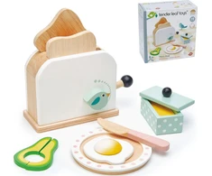 Tender Toys Mini Chef Tender Leaf Žaislai Medinis skrudintuvas su pusryčių rinkiniu