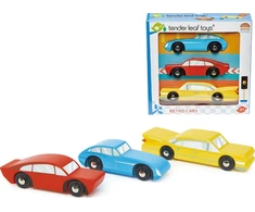 Tender Toys Žaisliniai automobiliai Retro automobiliai 3 dalys Švelnūs lapų žaislai