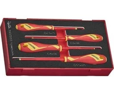 Teng Tools VDE 1000V TEAMDV04N plokščių atsuktuvų rinkinys, 4 vnt. (1 KOMPLEKTAS)