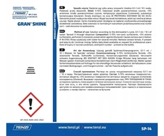 Tenzi Indų blizgėjimo koncentratas indaplovėms TENZI, Gran Shine, 10 l