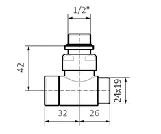 Terma Kampinis uždarymo vožtuvas 1/2" GZ baltas - TGZOBI006