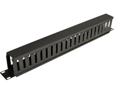 Tinklo terminalas Eaton Tripp Lite Rack Enclosure Horizontal Cable Manager (finger duct) 1URM - Rack kabelių valdymo kabelių kanalas su dangteliu - Juodas - 1U - 48,3 cm (19'')