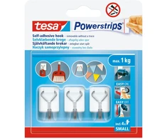 Tesa Haczyki „Powerstrips“ lipnūs kabliukai, 3 vnt., balta viela