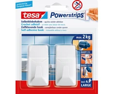 Tesa Powerstrips Haken L rechteckig baltas