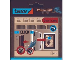 Tesa Rzep Lipnios vidinės „Velcro“ juostelės, 4 poros, ilgis 60 mm:20 mm, baltos