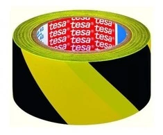 Įspėjamoji grindų žymėjimo juosta TESA (geltona/juoda) 33m x 50mm 60760-00093-15