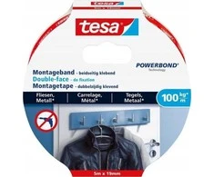 Tesa Montageband Fliesen&amp;Metall 100kg 5m x 19mm