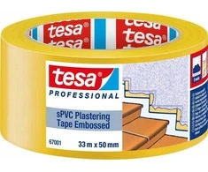 Tesa Tesa tinkavimo juosta, sPVC, 33 m x 50 mm, įspausta geltona, 67001