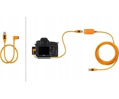 USB kabelis - Tether Tools Pro USB 3.0 Micro-B dešinysis kampas 50cm oranžinis