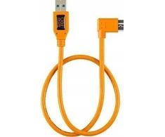 USB kabelis - Tether Tools Pro USB 3.0 Micro-B dešinysis kampas 50cm oranžinis