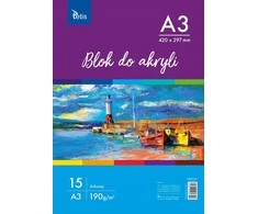 Tetis Dažų blokas A3 15k balta