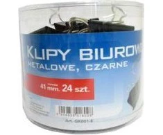 Tetis Biuro klipai 41 mm juoda
