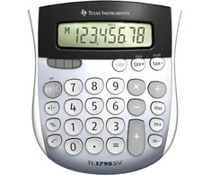 Texas Instruments TI-1795 SV, Desktopas, Pagrindinis, 8 skaitmenys, Pakreipiamas ekranas, Baterija / Saulės energija, Juoda, Sidabras, Balta
