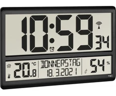 TFA Skaitmeninis XL radijo bangomis valdomas laikrodis su kambario klimatu 60.4520