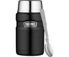 Termosas maistui Thermos 710 ml, matinis juodas, su sulankstomu šaukštu