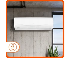 Thermoval Pakuotė: EIGO TVK-E51 monosplit sieninis oro kondicionierius, galia 5,1 kW / 18 BTU (lauko ir vidaus įrenginiai)
