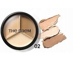 theSaem The Saem Maskuoklis Cover Perfection Triple Pot Maskuoklis 02 Contour rusvai gelsvas-13,5g