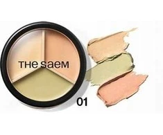 theSaem The Saem Maskuoklis Cover Perfection Triple Pot Maskuoklis 01 Correct rusvai gelsvas-13,5g