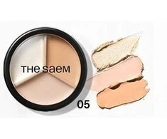 theSaem SAEM Cover Perfection veido korektorius Triple Pot 05 Dark Up rusvai gelsvas