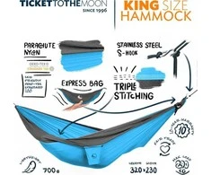 Tickettothemoon Bilietas į Mėnulį KING SIZE, Aqua / Dark Pilkas