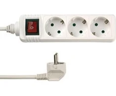 REV Socket line 3 kartus 1,4 m balta w. jungiklis