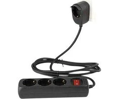 REV Multiple Socket Outlet 3+1-fold 2m + jungiklis juodas